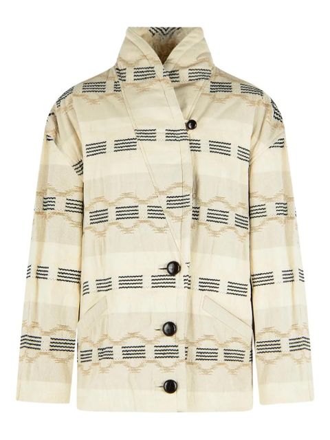ISABEL MARANT Quayla raised-neck pattern jacket - Neutrals - zdjęcie produktu nr 1