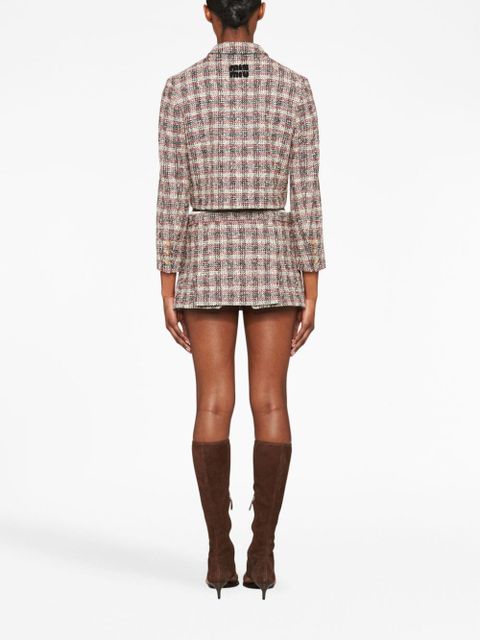 Miu Miu checked single-breasted jacket - Yellow
