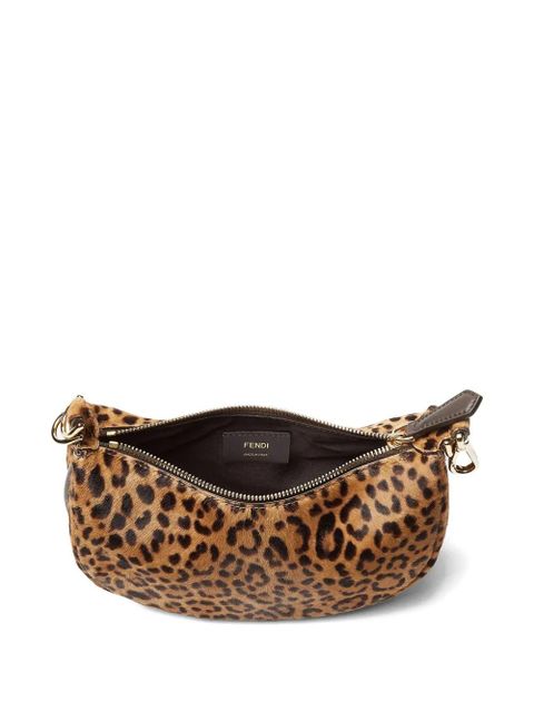 FENDI mini Fendigraphy leopard print shoulder bag - Brown