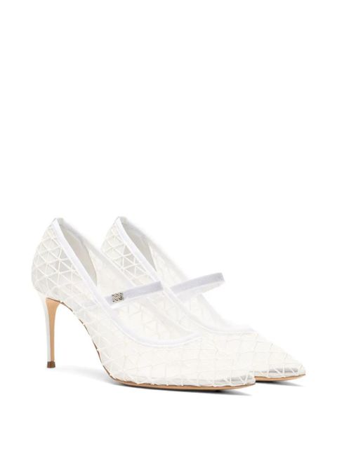 Casadei Julia mesh-upper heeled pumps - White - zdjęcie produktu nr 2