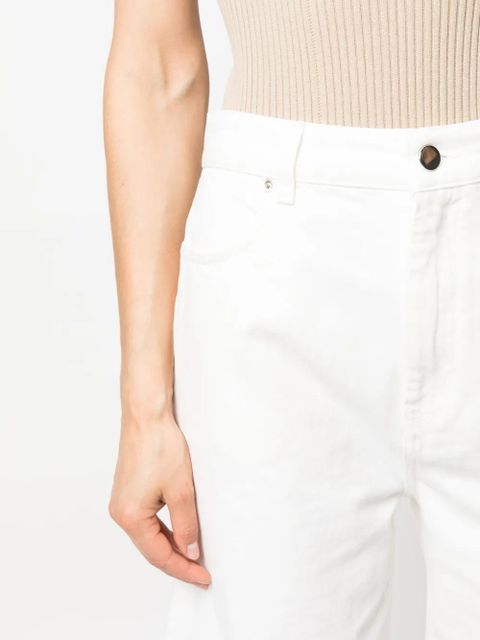 LouLou de Saison straight-leg denim shorts - White