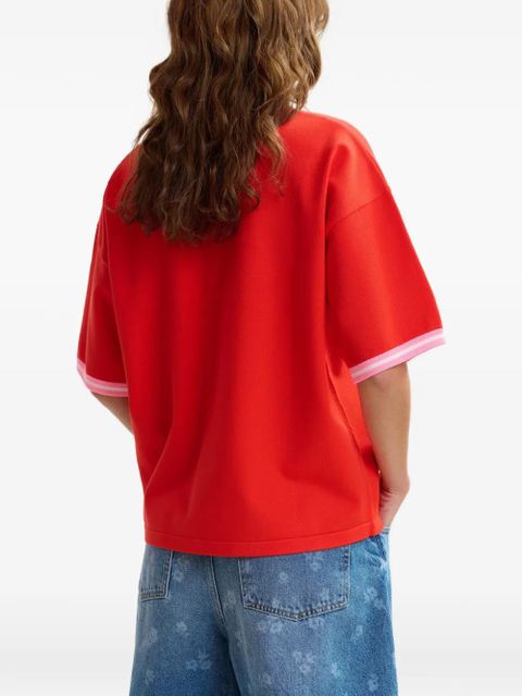 Essentiel Antwerp contrast-trim T-shirt - Red