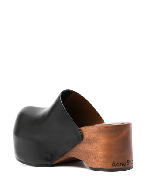 Acne Studios wooden-platform clogs - Black