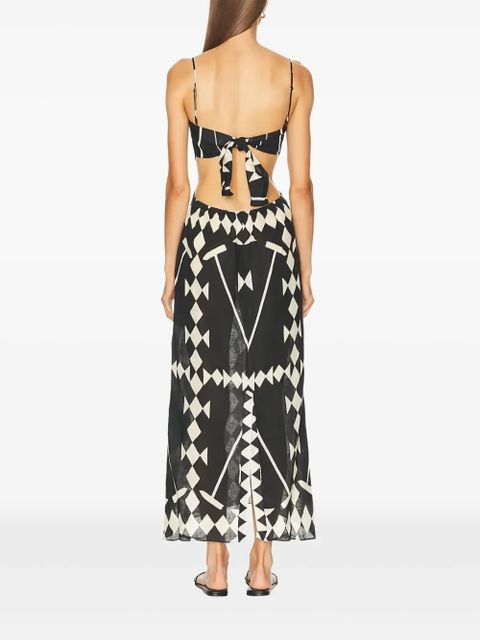 Johanna Ortiz geometric-print midi dress - Black