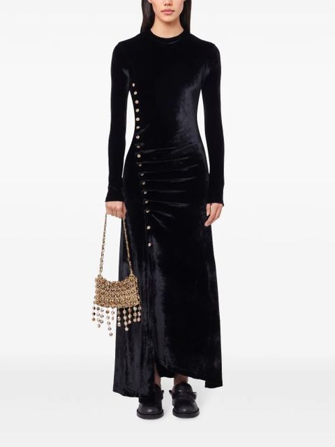 Rabanne draped velvet maxi dress - Black