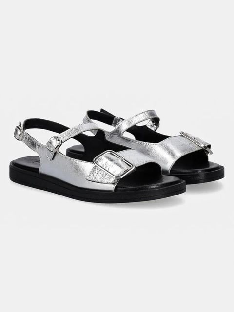 Answear.LAB sandały skórzane damskie kolor srebrny