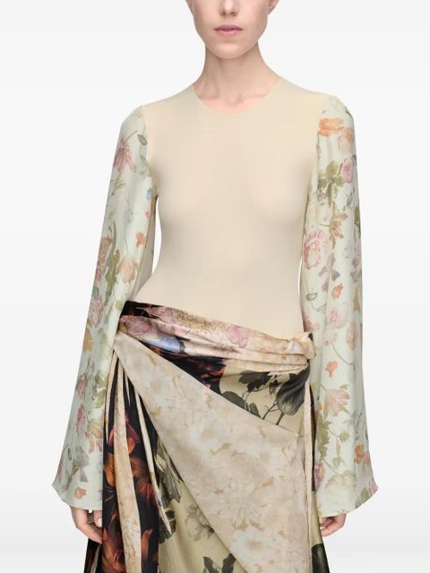 Maison Margiela floral sleeve body - Neutrals