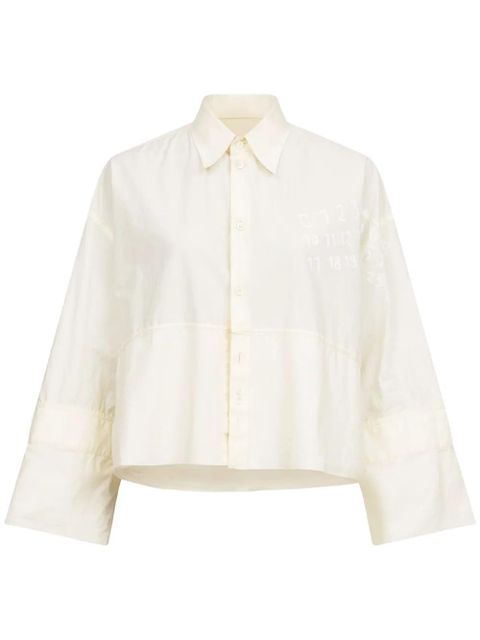 MM6 Maison Margiela logo-print poplin shirt - Neutrals - zdjęcie produktu nr 1