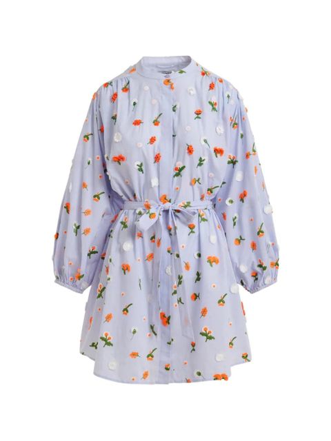 Essentiel Antwerp Jalen floral-embroidered shirt dress - Blue - zdjęcie produktu nr 1