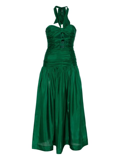 ZIMMERMANN halter ruched midi dress - Green - zdjęcie produktu nr 1
