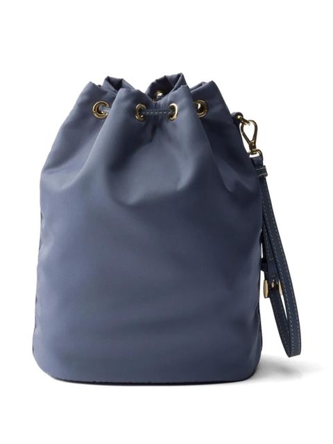 Prada logo-plaque bucket bag - Blue - zdjęcie produktu nr 2