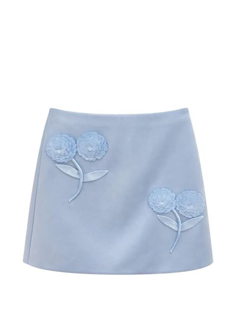Self-Portrait 3D-flower mini skirt - Blue - zdjęcie produktu nr 1
