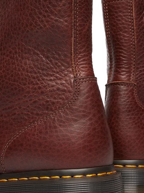 Dr. Martens workery skórzane Jadon damskie kolor bordowy na platformie DM41324200