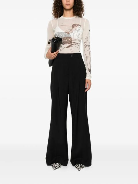 Sportmax pleated wide-leg trousers - Black