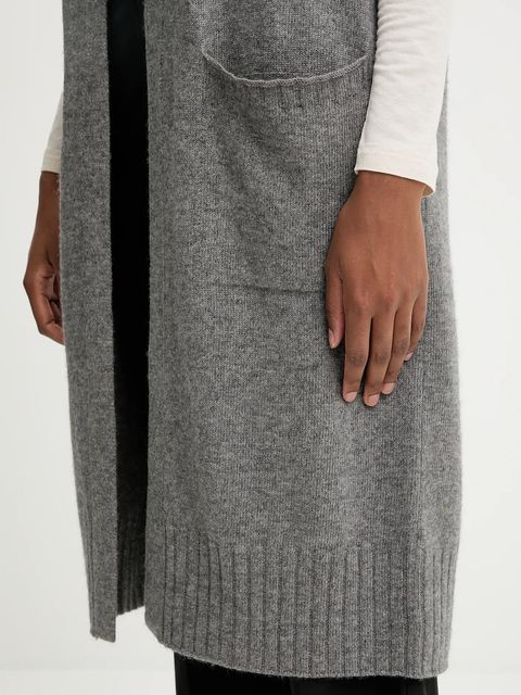 United Colors of Benetton kardigan z dodatkiem wełny damski kolor szary 122HD6051