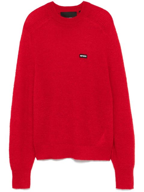 ROTATE BIRGER CHRISTENSEN logo-patch sweater - Red