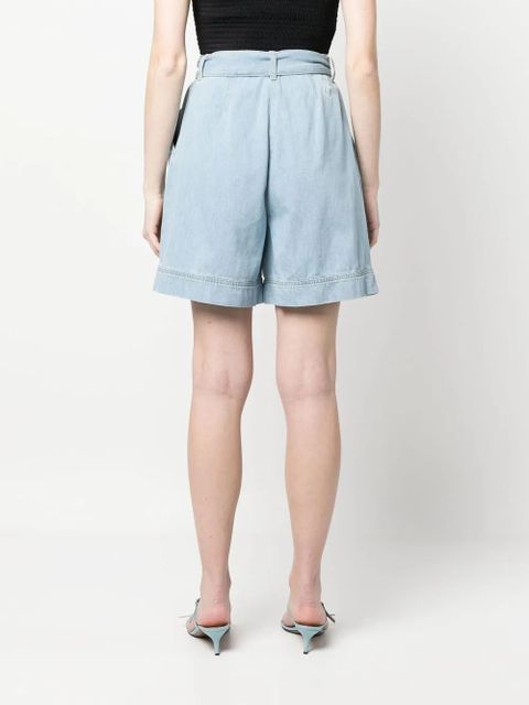 PINKO belted denim shorts - Blue