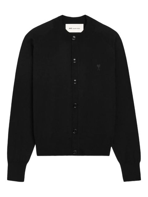 AMI Paris Ami De Coeur chest-embroidery cardigan - Black - zdjęcie produktu nr 1