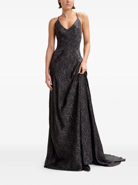 Essentiel Antwerp Idont leopard-print maxi dress - Black