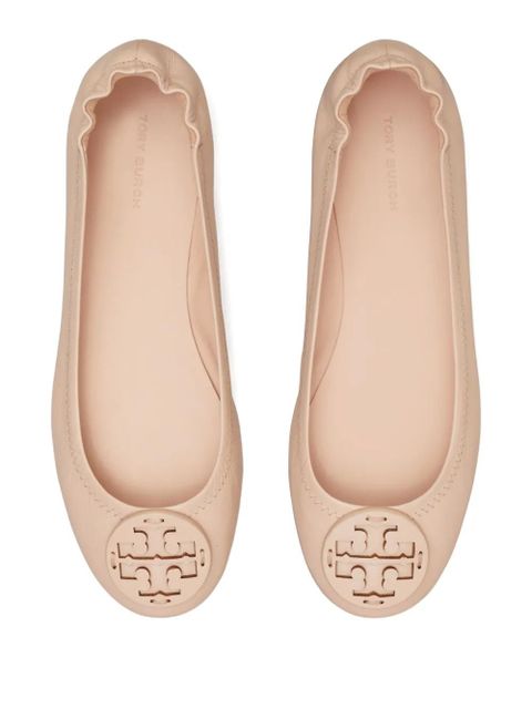 Tory Burch Minnie logo-detail ballet flats - Pink