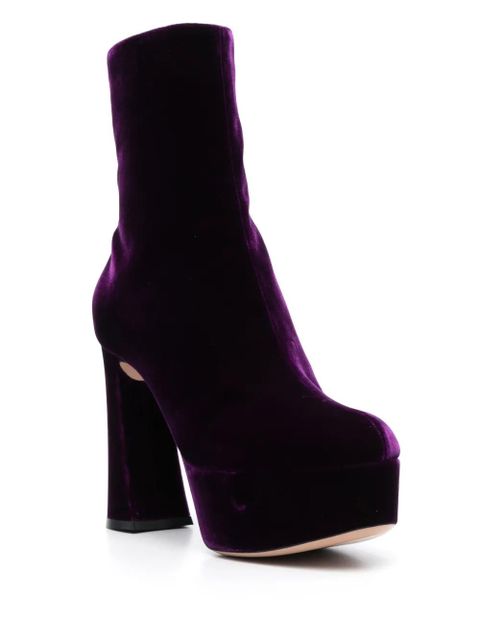 Gianvito Rossi 110mm velvet platform boots - Purple - zdjęcie produktu nr 2