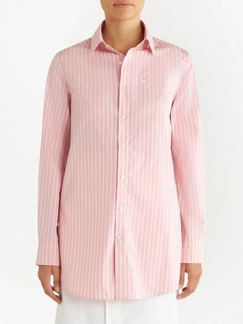ETRO embroidered-logo striped shirt - Pink - zdjęcie produktu nr 2