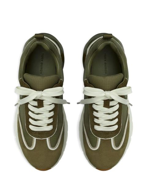 Tory Burch logo-patch sneakers - Green - zdjęcie produktu nr 2