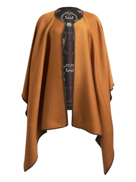 ETRO reversible patterned cloth cape - Brown - zdjęcie produktu nr 1