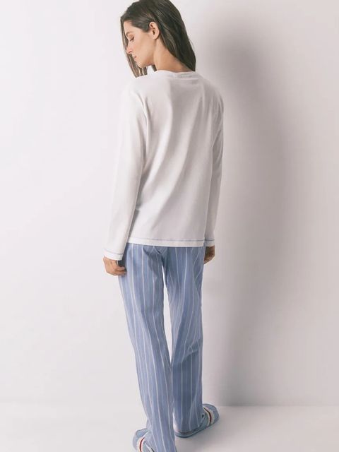 women'secret piżama bawełniana damska kolor biały bawełniana 3132131