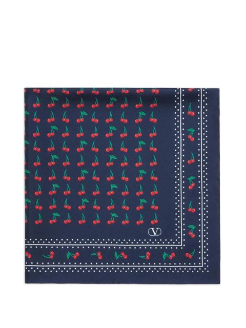 Valentino Garavani Cherryfic silk scarf - Blue - zdjęcie produktu nr 2
