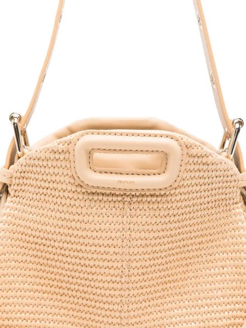 Maje fringed shoulder bag - Neutrals