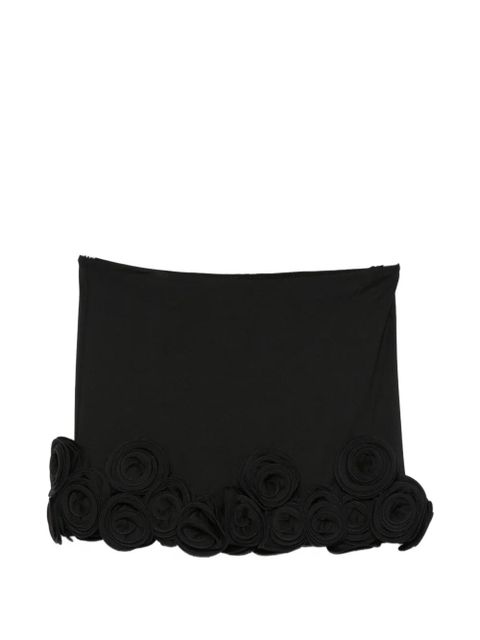 La Reveche floral-appliqué skirt - Black - zdjęcie produktu nr 1