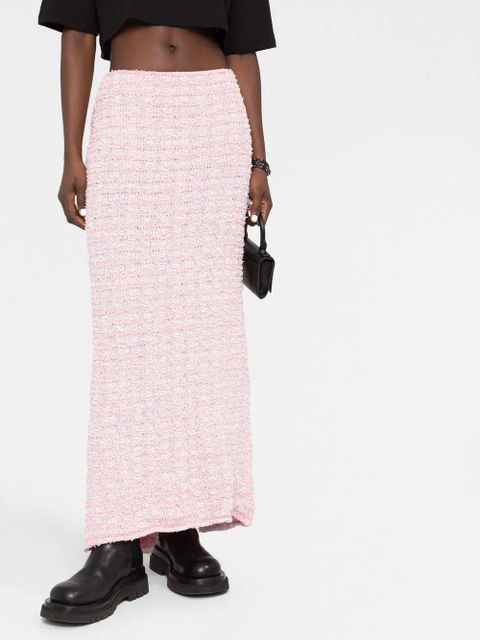 Balenciaga Back-to-Front bouclé long skirt - Pink