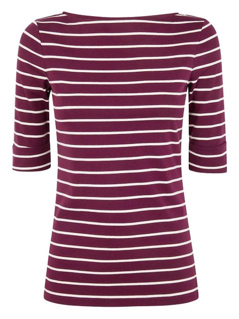 Lauren Ralph Lauren striped boat-neck T-shirt - Red - zdjęcie produktu nr 1