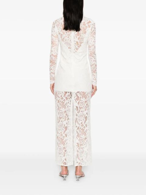 MANURÍ Sage lace long-sleeve maxi dress - White