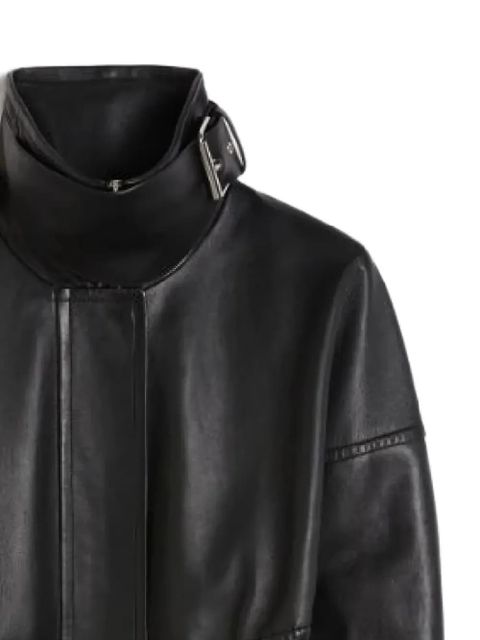 Sportmax high-neck zipped leather jacket - Black - zdjęcie produktu nr 2