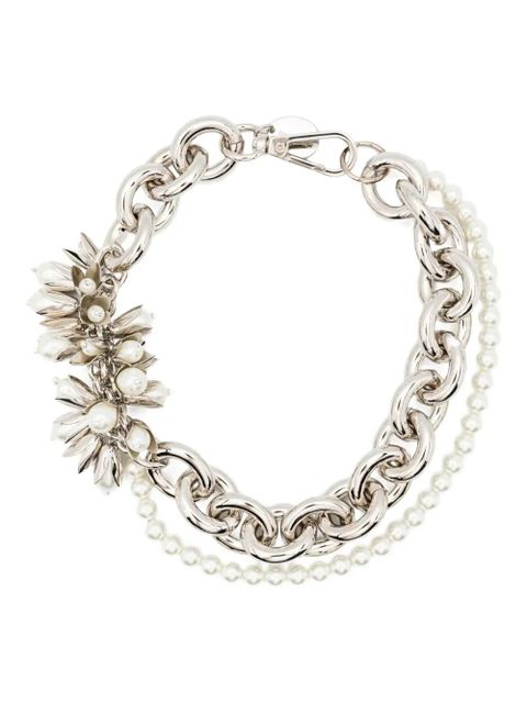 Simone Rocha pearl-embellished chain necklace - Silver - zdjęcie produktu nr 1