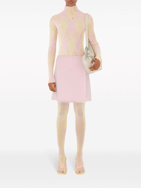 Burberry high-neck argyle intarsia-knit jumper - Yellow - zdjęcie produktu nr 2