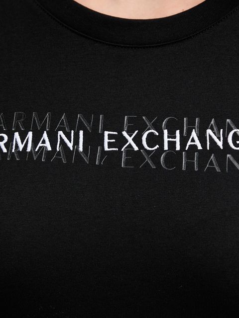 Armani Exchange t-shirt bawełniany damski kolor czarny XW002038 AF10356