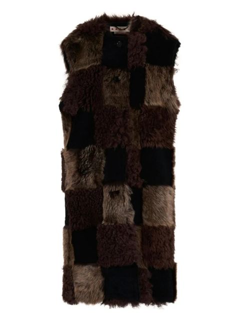 Marni patchwork faux fur gilet - Brown - zdjęcie produktu nr 1