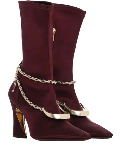 ZIMMERMANN 85mm chain-detail ankle boots - Red - zdjęcie produktu nr 1