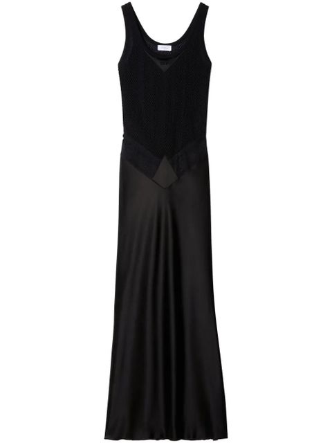 Off-White lace-panel satin maxi dress - Black - zdjęcie produktu nr 1