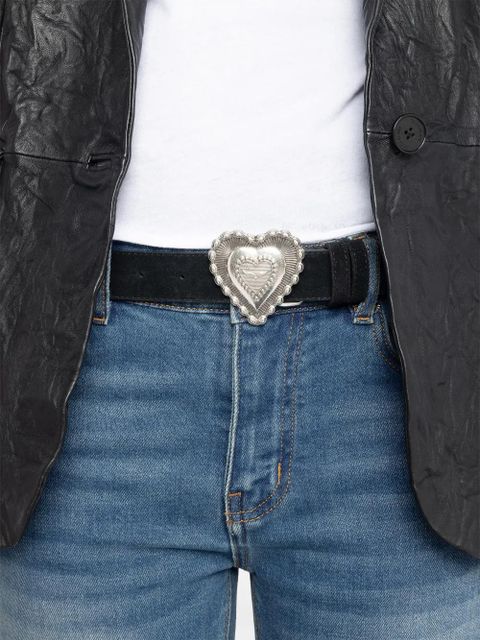 Zadig&Voltaire Santa Fe heart-buckle belt - Black