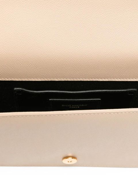 Saint Laurent logo-plaque clutch bag - Neutrals