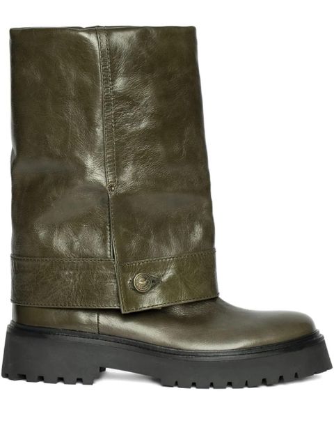 Zadig&Voltaire Angie fold-over leather boots - Green - zdjęcie produktu nr 1