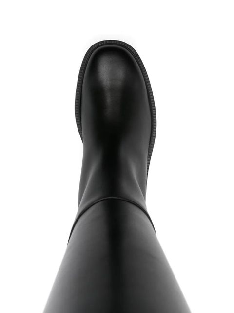 Tod's leather t-buckle knee-high boots - Black