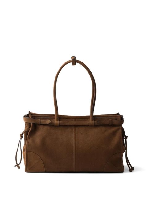 Prada Bonnie large nubuck leather handbag - Brown - zdjęcie produktu nr 2