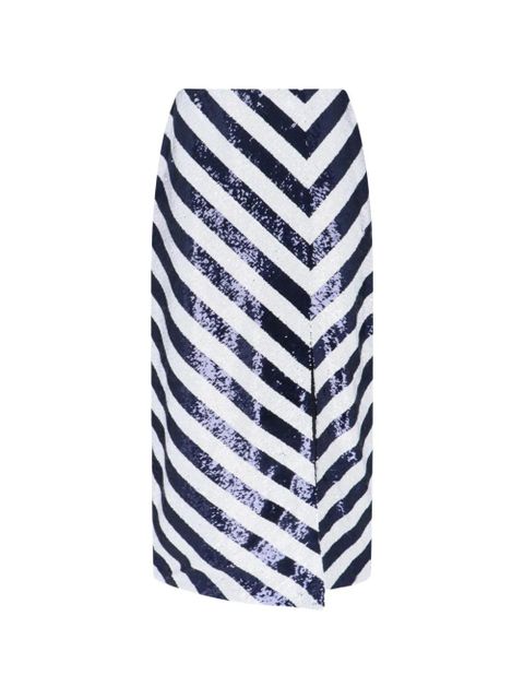 Lauren Ralph Lauren striped sequinned midi skirt - Blue - zdjęcie produktu nr 1