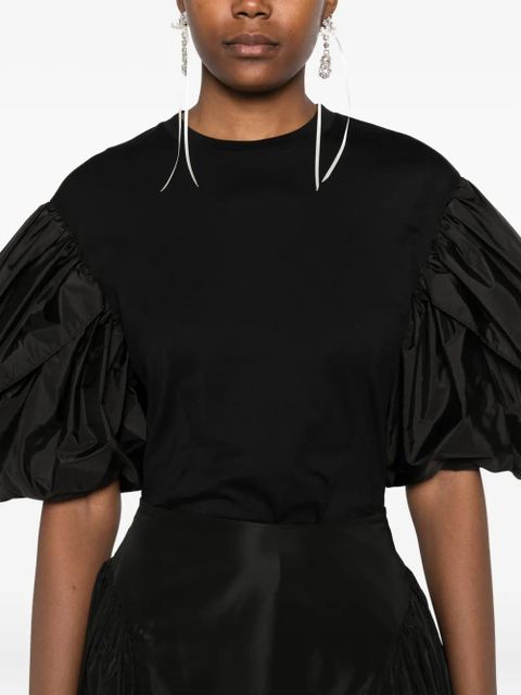 Simone Rocha ruffled-sleeves T-shirt - Black