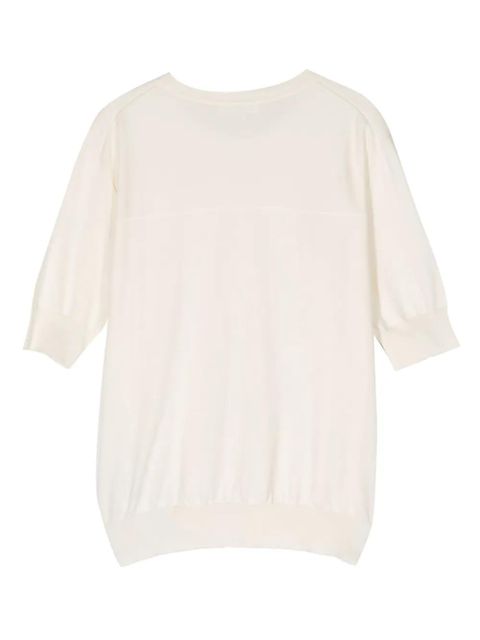 Jil Sander ribbed-trim cotton T-shirt - Neutrals - zdjęcie produktu nr 2